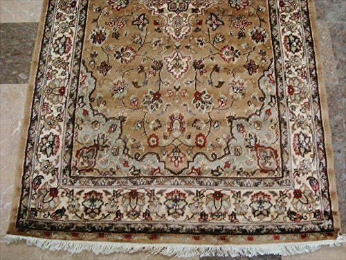 Area Rug Ivory Medallion Flowers Lovely Wool Silk Hand Knotted Carpet (6 x 4)' - Picture 5 of 9
