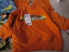 Boys GYMBOREE orange t-shirt and Sweatshirt outfit 3-6 months surf camp