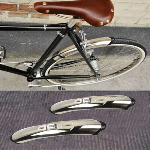 1Pair Retro Bicycle Mudguard For 700c 27'' Wheel Road Bike Fender Front & Rear - Picture 5 of 11
