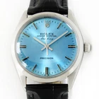 Vintage Rolex Air-King Automatic Blue Dial 34mm Men Steel Watch Ref 5500/1002