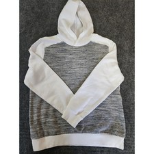 Calvin Klein Men's XL Cotton Gray White Long Sleeve Hooded Sweatshirt