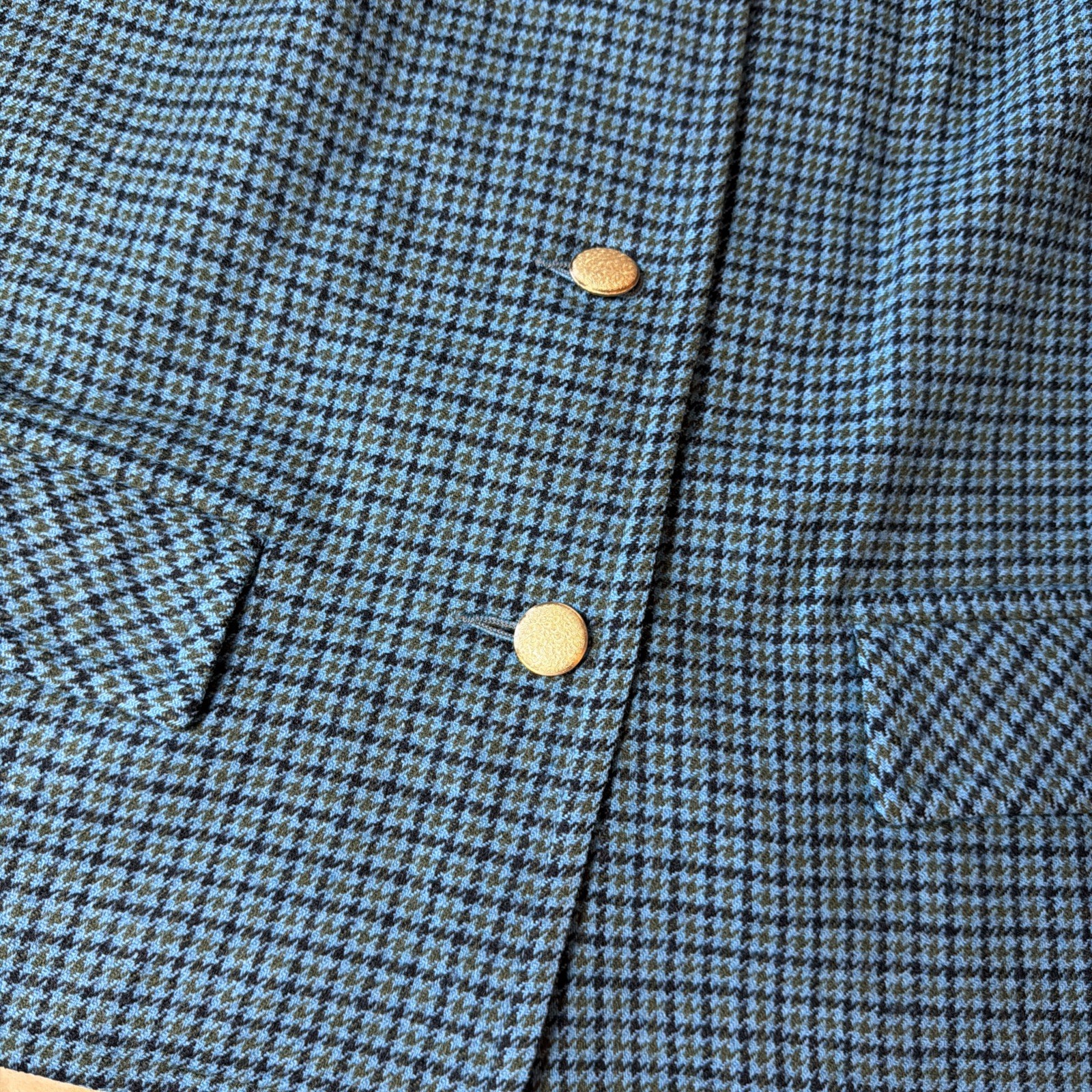 Pendleton Houndstooth Blazer 100% Virgin Wool Tea… - image 2