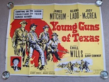 Young Guns of Texas Rare Original UK Cinema Quad Film Poster James Mitchum