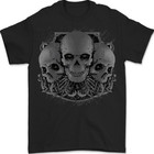 T-Shirt Goth Con Teschi Gotici Heavy Metal Rock 100% Cotone