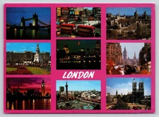 Vintage London Multi-View Photochrome Postcard by Kardorama