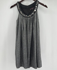Vintage Betsey Johnson Mini Dress Women’s Black Silver Babydoll Size 2