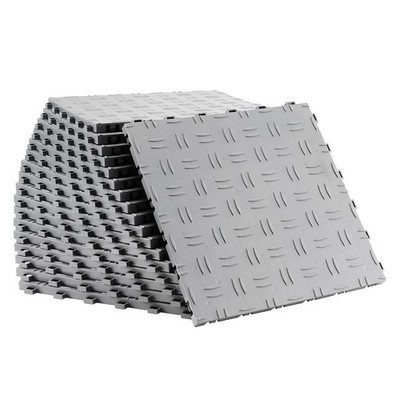 Uimoso 50x Bodenplatten für Garagen und Industrie, 305x305mm, Silber