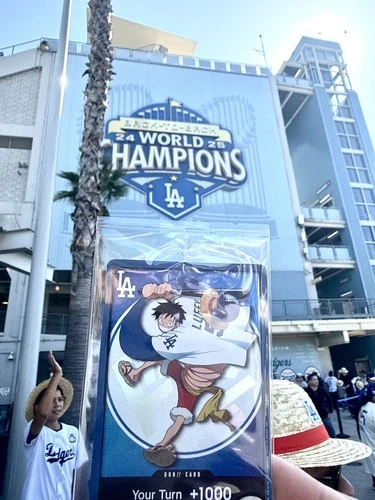Dodgers X One Piece Luffy Don IN HAND 2026 Promo Card Limited RARE VIRAL