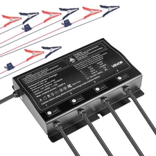 4-Bank 10A 12V Smart Marine Battery Charger Onboard IP68 Waterproof Boat RV