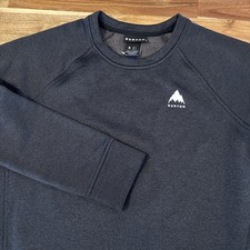 Burton Mens Crewneck Sweatshirt Pullover Black Casual Machine Washable Sz Small
