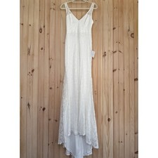 NWT Lulus Beloved Eternity White Lace Sleeveless Backless Maxi Dress Bride Sz XL
