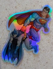 Superman Carrying Batman Holographic Stickers 3x1.85 Inches Superman Carrying Batman Holographic Stickers 3x1.85 Inches