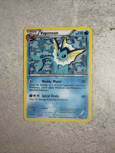Pokemon Vaporeon BW89 Black Star Promo Holo Rare Eevee LP English TCG Card