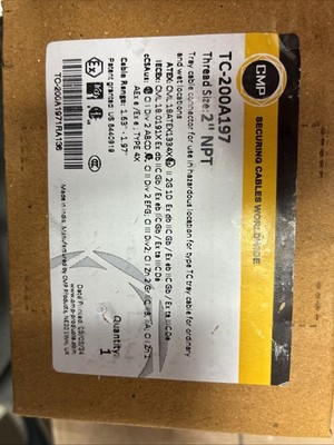 CMP Products TC-200A197, 2'', 1.63 to 1.97'', Aluminum, Cable Gland, 1 pc