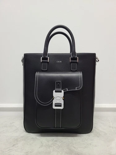 Sac fourre tout bandoulière Dior noir agneau cabas 12345 128738347