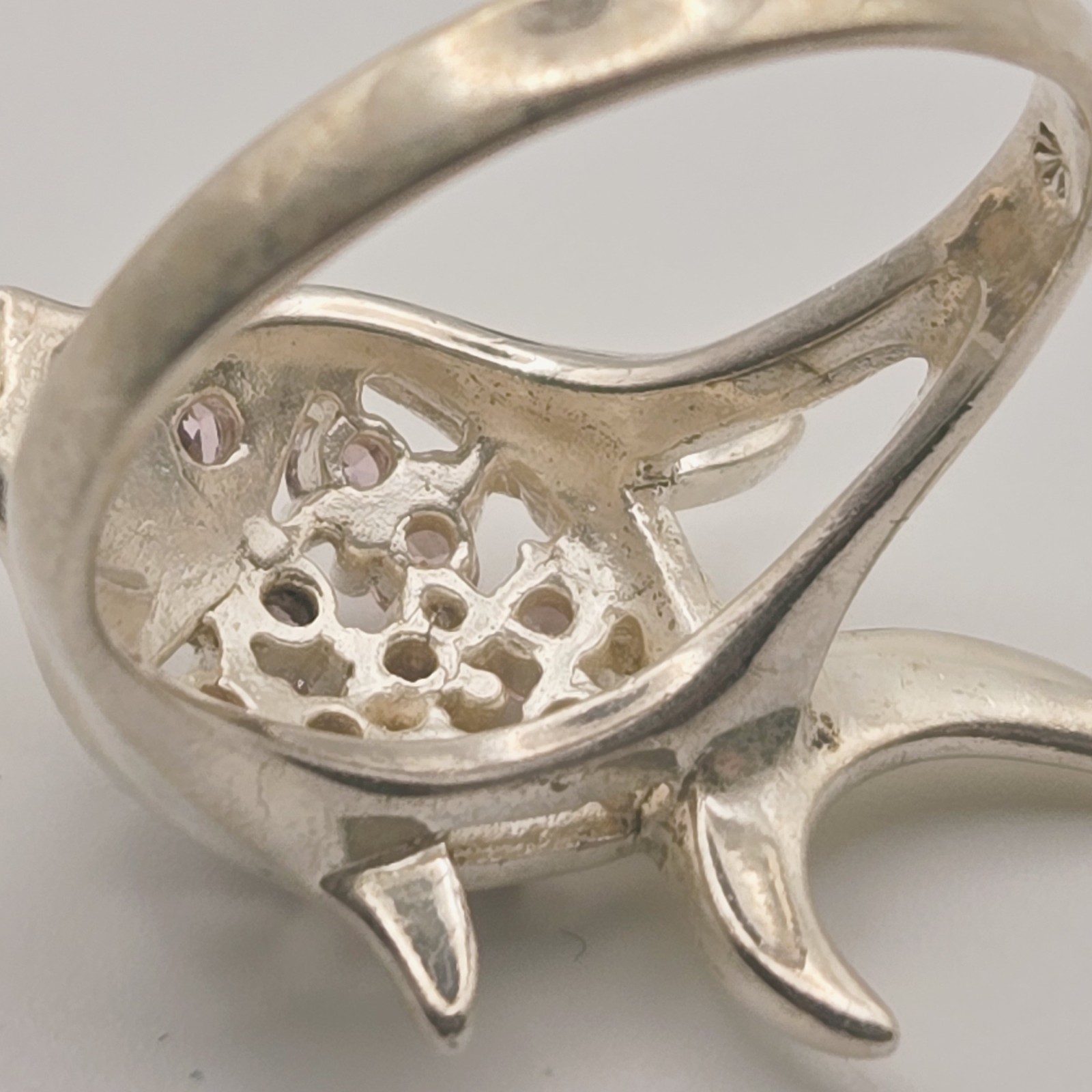 Sterling Silver Fish Shaped Statement Ring w/ Pin… - image 11