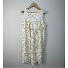 VTG Lanz of Salzberg Women's Nightgown Citrus Print Lace Trim Sleepwear Medium
