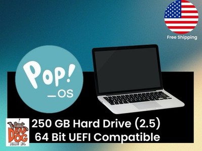 Pop!_OS Linux 24.04 HDD 2.5'' Preinstalled (UEFI) Laptop 250GB Hard Drive