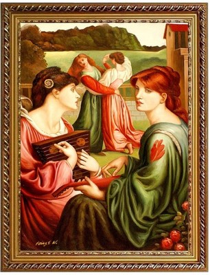 Ölbild Dante Gabriel Rossetti, Tanzpaar Ölgemälde HANDGEMALT, Gemälde 50x70cm