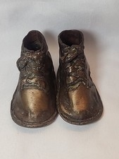 VINTAGE PAIR OF COPPER BRONZE Colored Baby Shoes