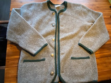 Mega Trachtenjacke Stapf Herrenjanker Grau / Grün Gr.50 100% Schurwolle