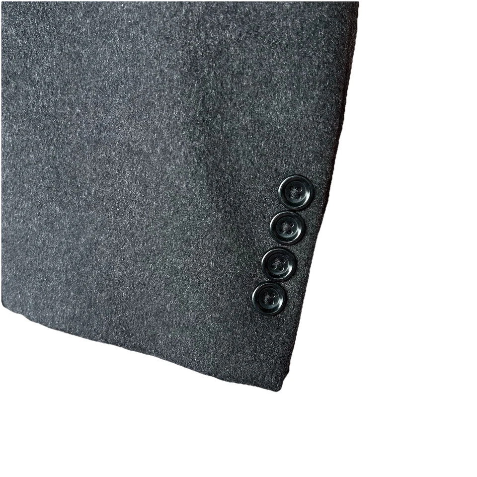 Baroni 100% Cashmere Mens Top Coat Sz 46L Charcoal Grey Overcoat Quiet Luxury - Image 3 of 4