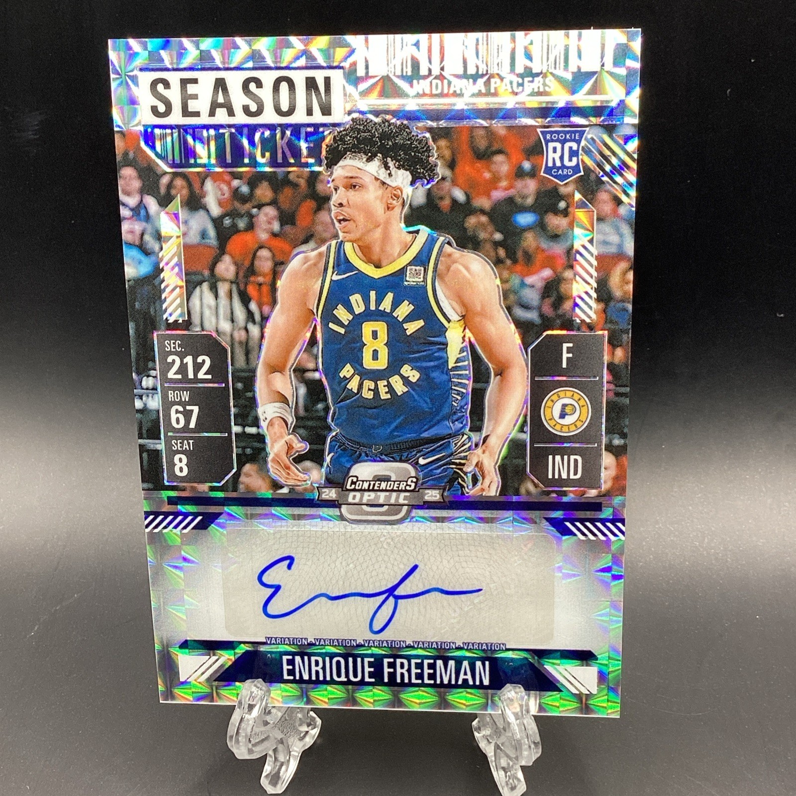 2024-25 Panini Mosaic Basketball Enrique Freeman Rookie Season Ticket Auto RC