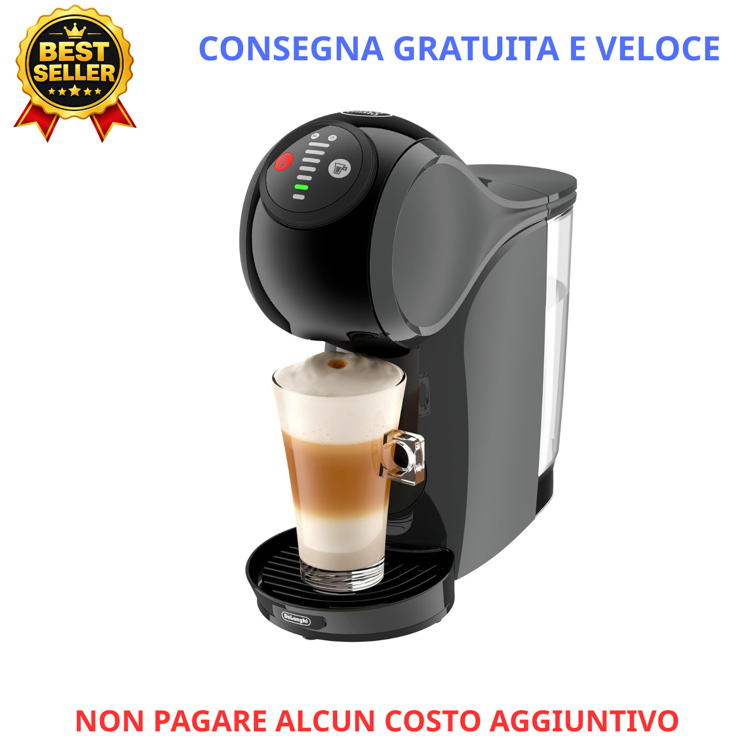 NESCAFÉ Dolce Gusto DeLonghi Genio S Macchina Caffè Capsule Automatica Antracite