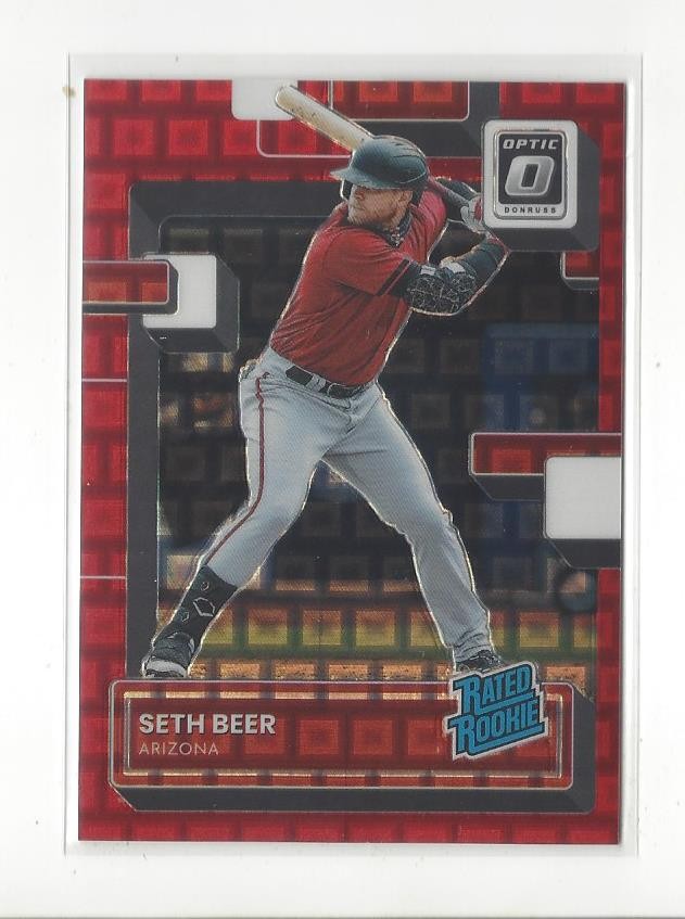 2022 Donruss Optic Pandora Red Prizm #58 Seth Beer RR RC Rookie D-Backs /99 