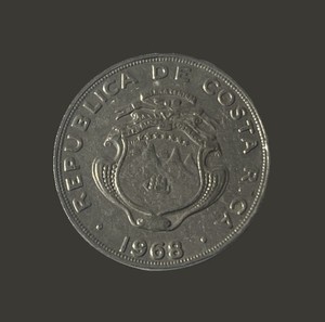 1968-P Costa Rica 🇨🇷 1 Colon Copper-Nickel Coin