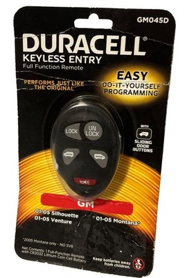 New Duracell Keyless Entry Full Function Remote for GM Vehicles GM045D NEW