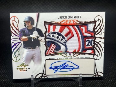 2021 Leaf Trinity Jasson Dominguez Yankee Sick Patch Auto  PA-JD1
