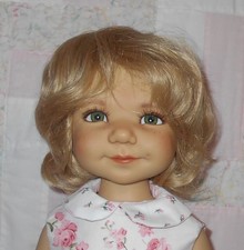 IMSCO Human Hair Doll Wig SIZE 12/13 ASH BLONDE Short Hair Bangs W/Body H-60