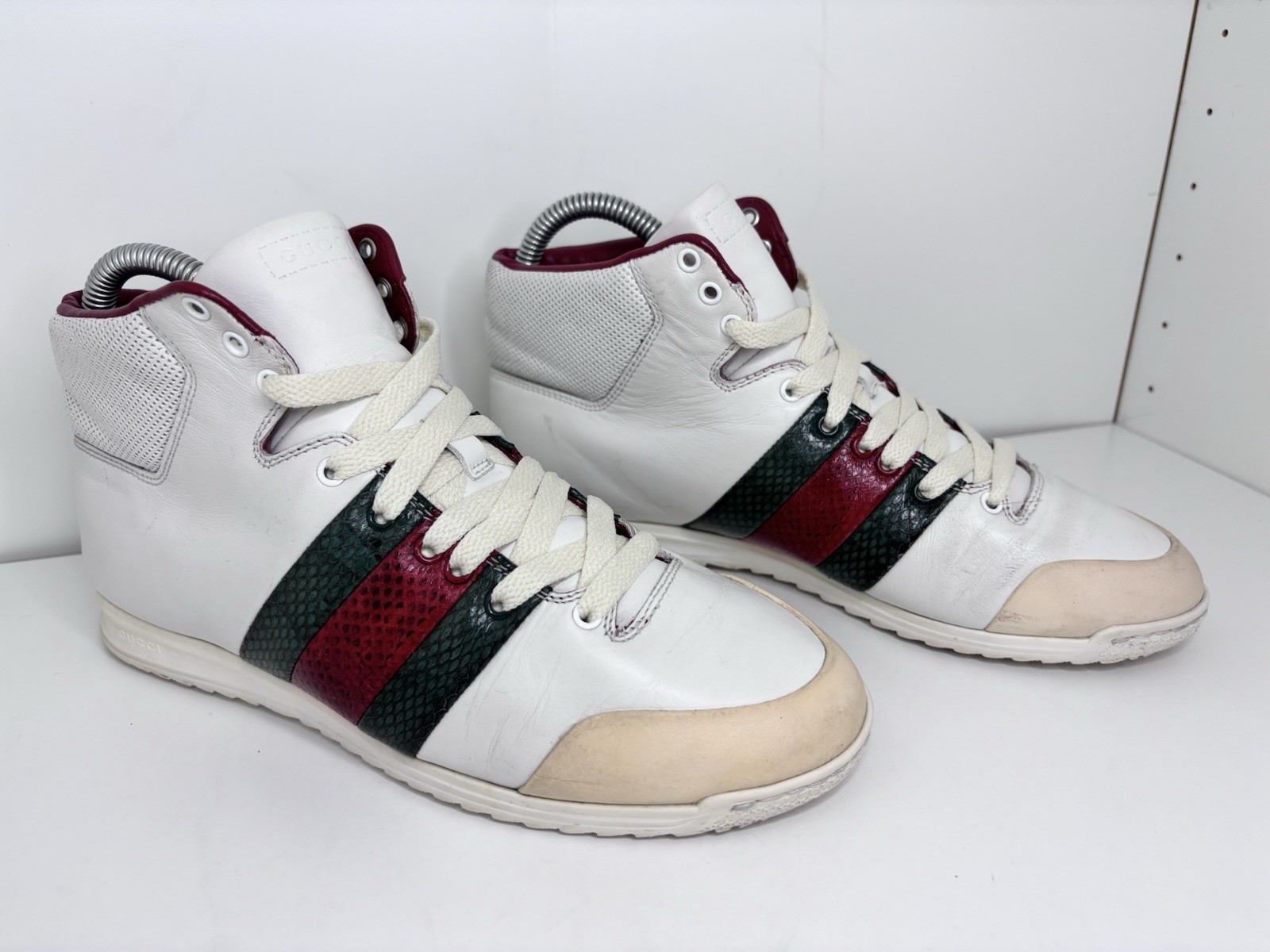 Gucci Python Paneled Leather High-top Sneakers Si… - image 4