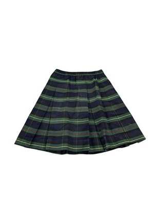 Vintage Royal Park Uniforms green plaid pleated skirt USA Made Sz 16