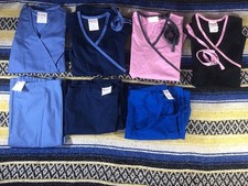 ALLHEART Scrubs Lot XSM Tops XSP Pants 7 Items, with 2 Matched Sets