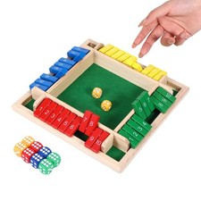 4 Color Shut The Box Game 4 Player,Shut Board Game,Math Table...