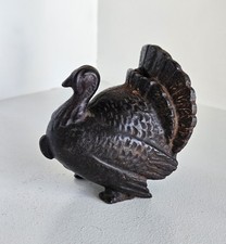 Antique A.C. Williams Cast Iron Turkey Still Coin Bank - Beautiful Patina! c1905