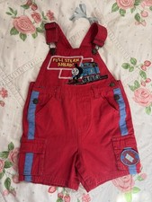VINTAGE 100 COTTON Y2K THOMAS THE TANK ENGINE KIDS OVERALLS SIZE 18 MONTHS