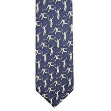 polo ralph lauren tie tennis AOP blue white 100 silk made in italy 58 x 3.5