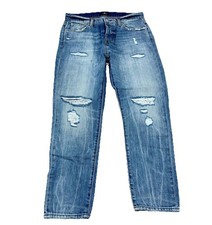 7 For All Mankind Jeans Womens 28 Boyfriend Fit Josefina Holes Faded Button Fly