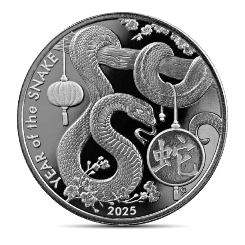 2025 1 oz Asahi Lunar Snake Silver Round
