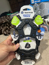 Yaktrax Snow Trax Traction Cleats Adjustable Strap Tungsten Spikes Black/Blue