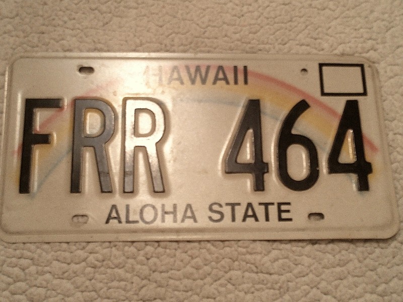 Vintage Hawaii Rainbow License Plate