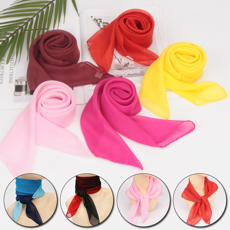 Scarves Scarf Small Silk Hair Head Women Square Band Ladies Neck Tie Chiffon AU