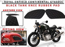 CONVIENT POUR ROYAL ENFIELD "CONTINENTAL GT 650 NOIR CAOUTCHOUC RÉSERVOIR GEN...