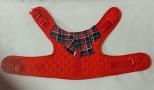 Martha Stewart Pet Dog Cat Sz XS Red Vest Jacket With Plaid Scarf 5 3/4"