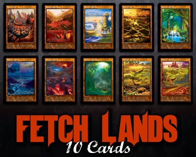 FETCH LANDS #1 - Set of 10 - Alternative Art Custom Cards + 2 Bonus Cards