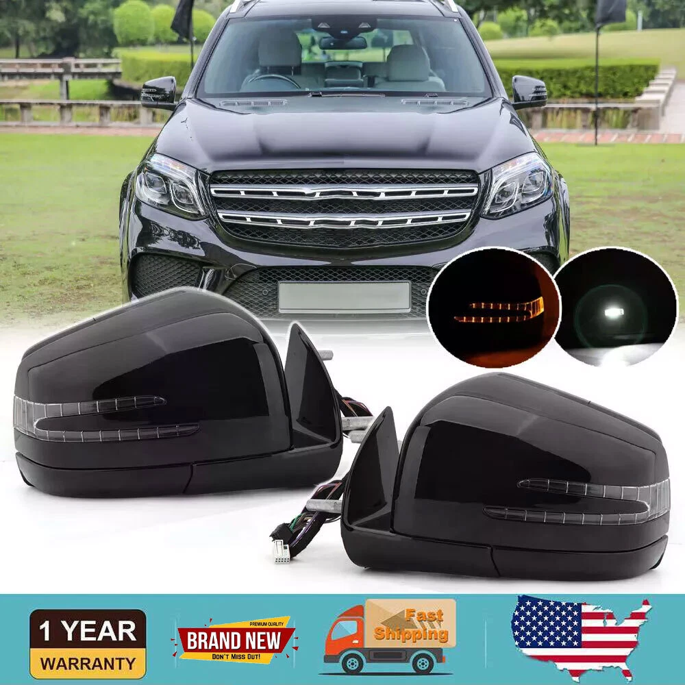 Rear View Side Mirror Assembly Black Fit For 05-11 Mercedes Benz W164 X164 ML GL