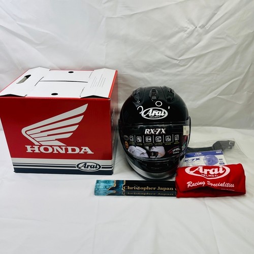 Casco integral Arai RX-7X Corsair-X HONDA genuino CB negro talla M 57-58 cm - Imagen 9 de 12